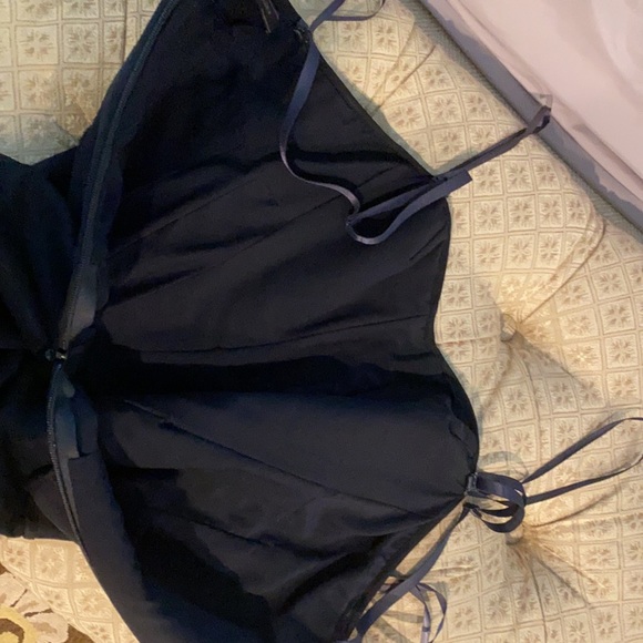 BCBG Corset Top, Tulle Gown, Navy Blue - Picture 9 of 10